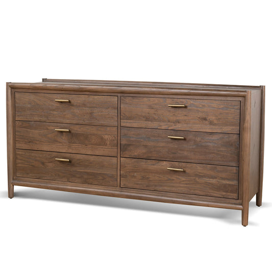 6 Drawer Wooden Chest - Walnut