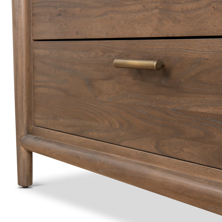 6 Drawer Wooden Chest - Walnut