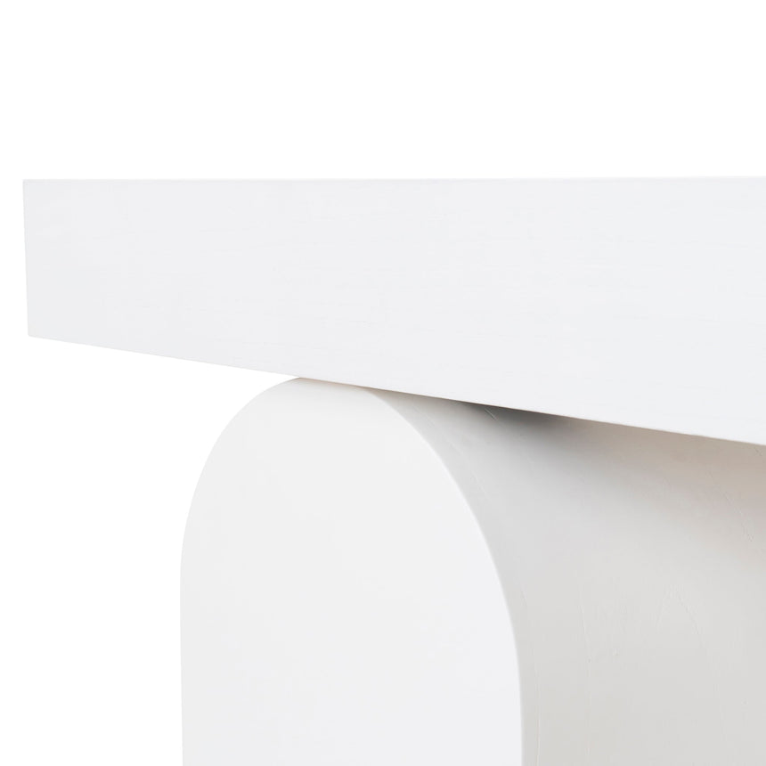 1.9m New Elm Console Table - Full White