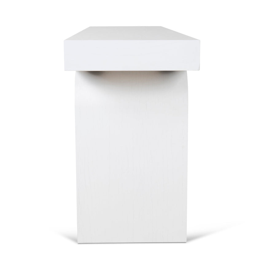 1.9m New Elm Console Table - Full White