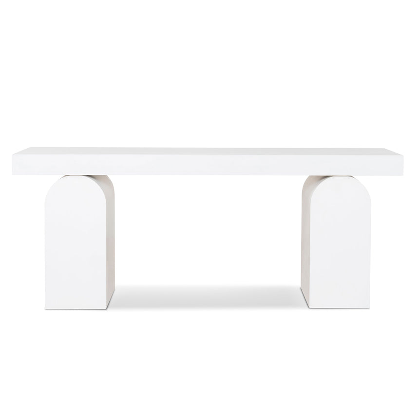 1.9m New Elm Console Table - Full White