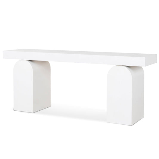 1.9m New Elm Console Table - Full White