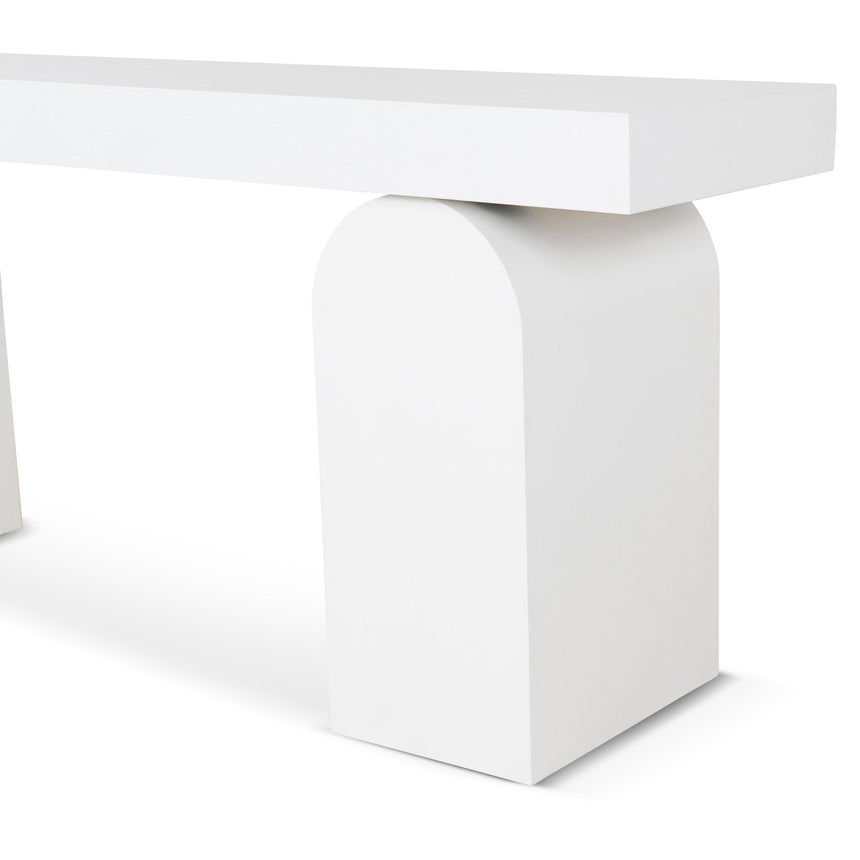 1.9m New Elm Console Table - Full White