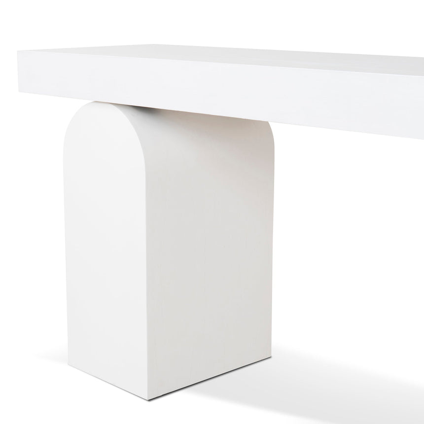 1.9m New Elm Console Table - Full White