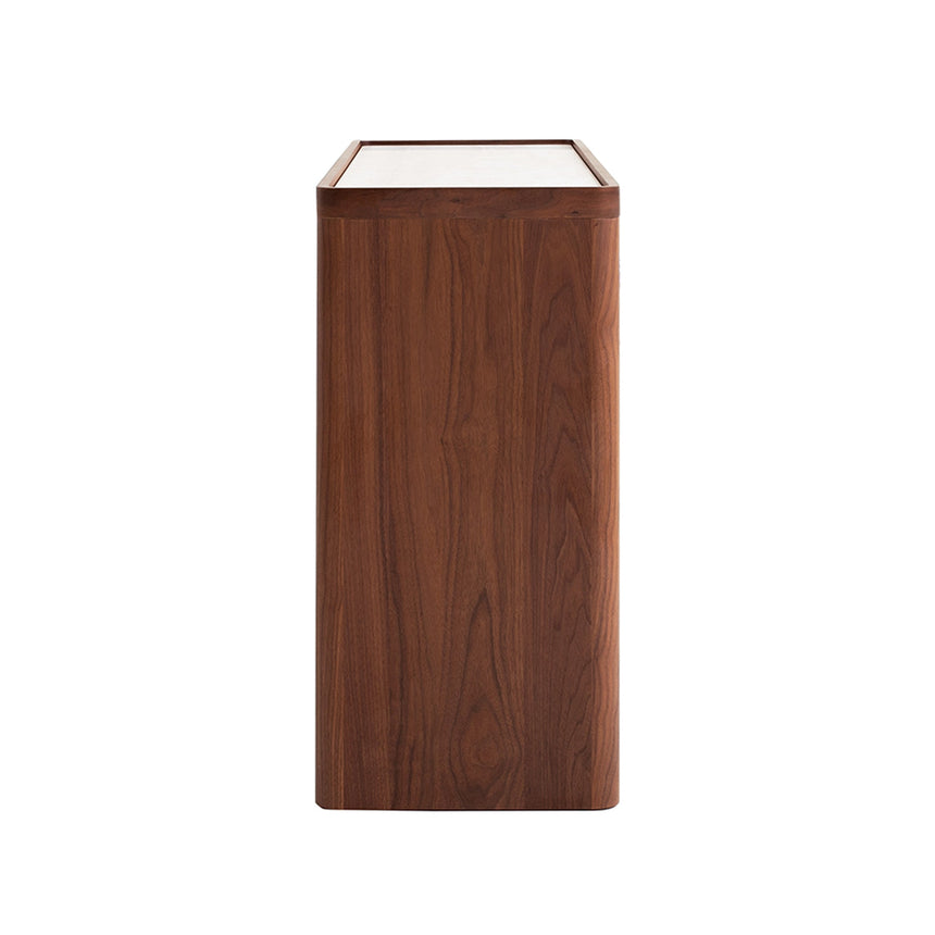 Glass Top Chest of Drawer - Walnut