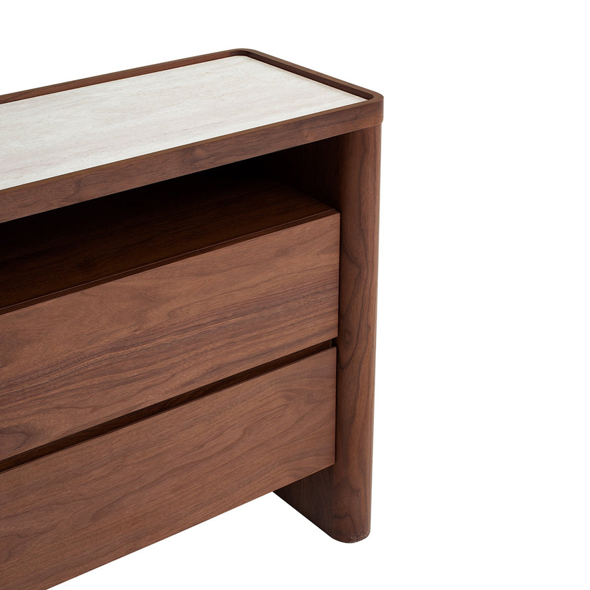 Glass Top Chest of Drawer - Walnut