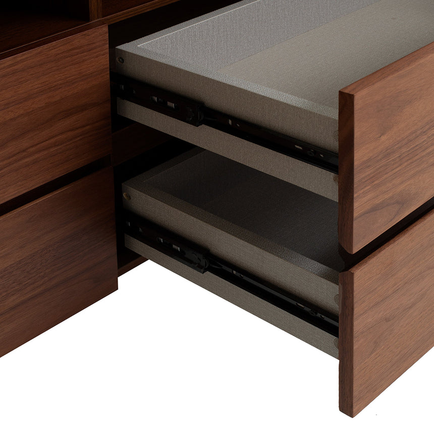 Glass Top Chest of Drawer - Walnut
