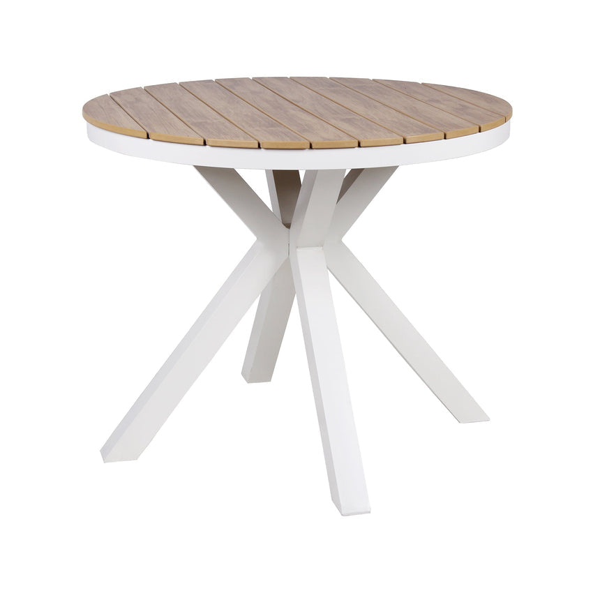 90cm Round Sand White Outdoor Dining Table - Natural