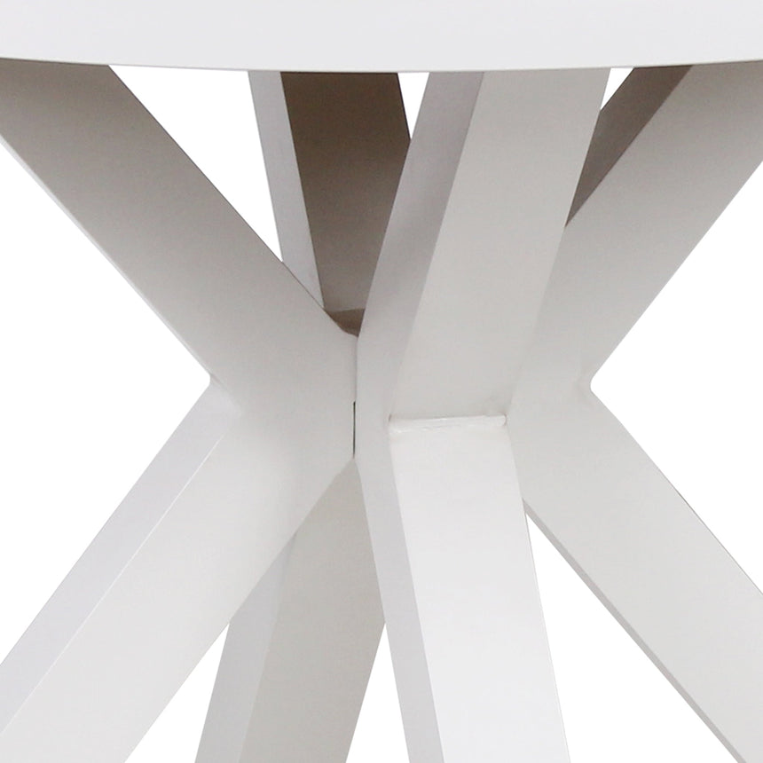 90cm Round Sand White Outdoor Dining Table - Natural