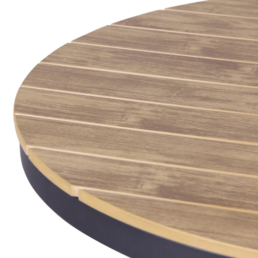 90cm Round Charcoal Outdoor Dining Table - Natural