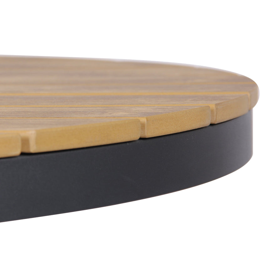 90cm Round Charcoal Outdoor Dining Table - Natural
