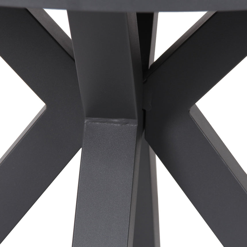 90cm Round Charcoal Outdoor Dining Table - Natural