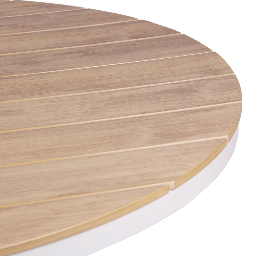 1.4m Round Sand White Outdoor Dining Table - Natural