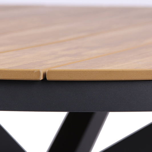 1.4m Round Charcoal Outdoor Dining Table - Natural