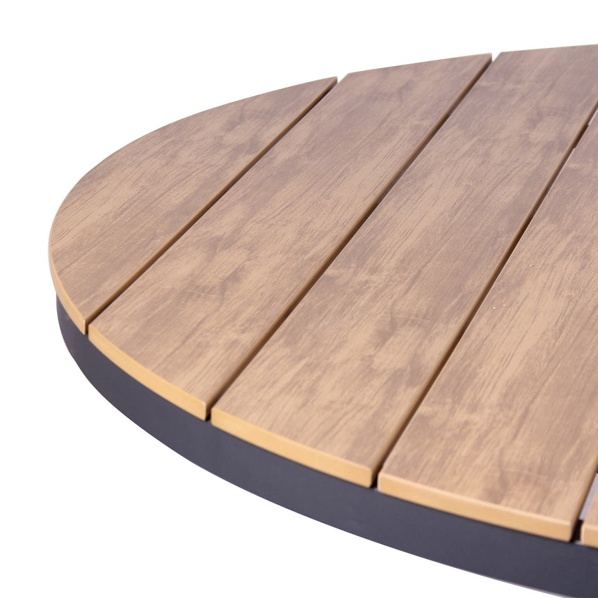 1.4m Round Charcoal Outdoor Dining Table - Natural