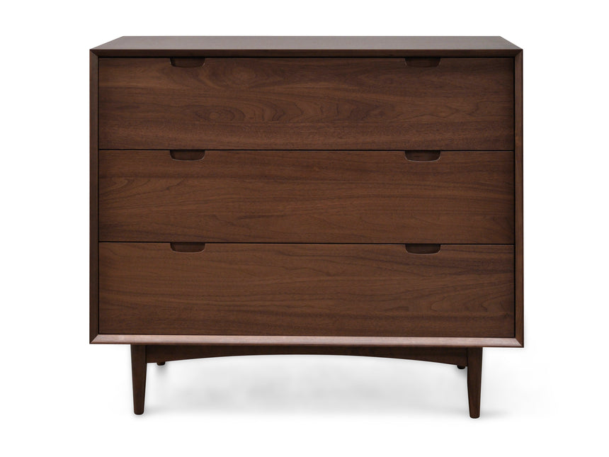 3 Drawer Chest Scandinavian Design - Walnut