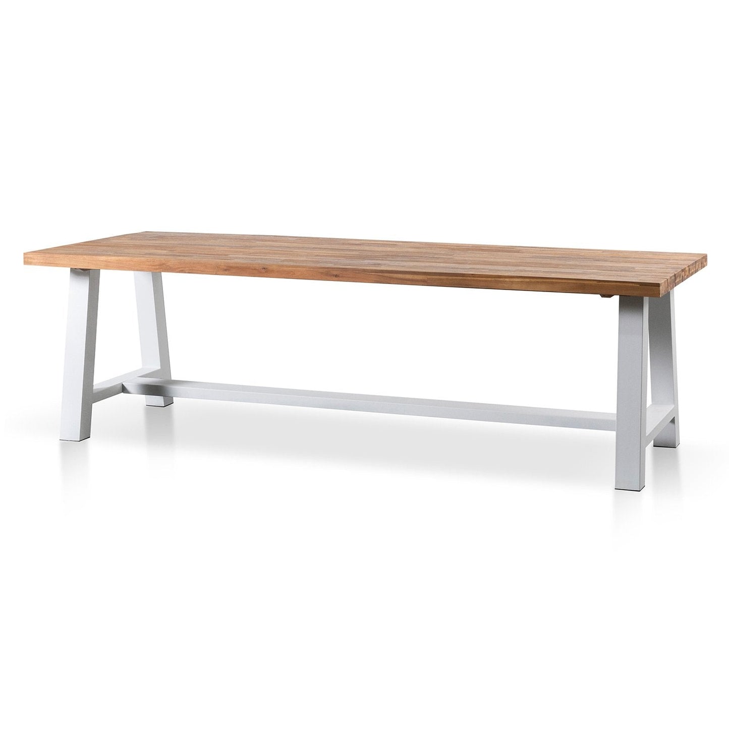 Ellis 2.5m Outdoor Dining Table - Natural Top and White Base