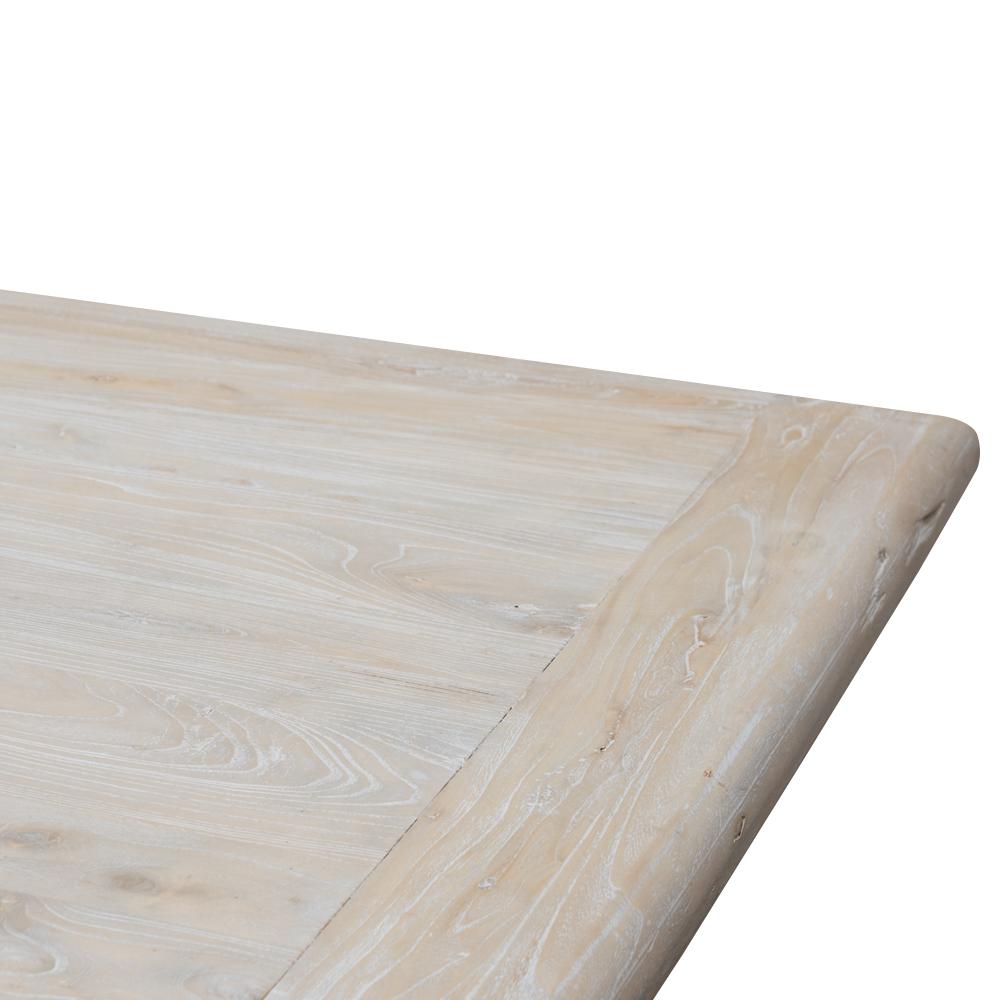 Titan Reclaimed 2.4m ELM Wood Dining Table - Rustic White Washed