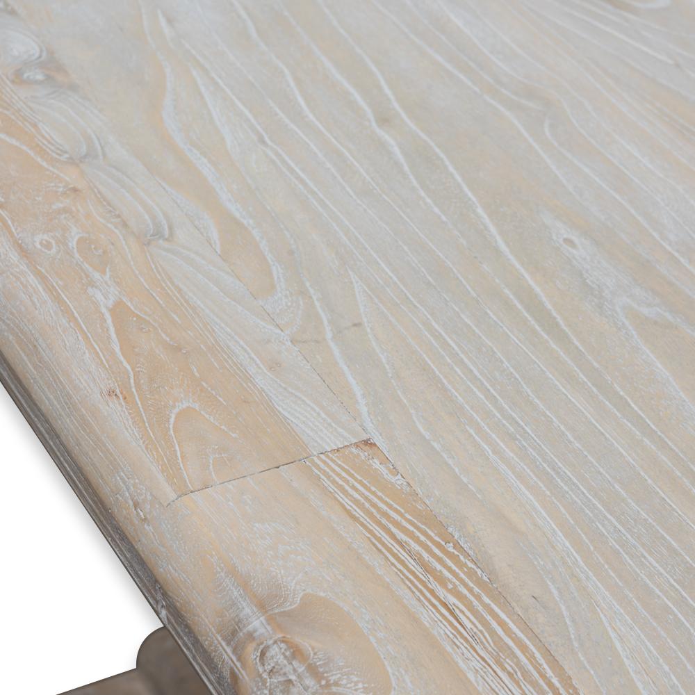 Titan Reclaimed 2.4m ELM Wood Dining Table - Rustic White Washed