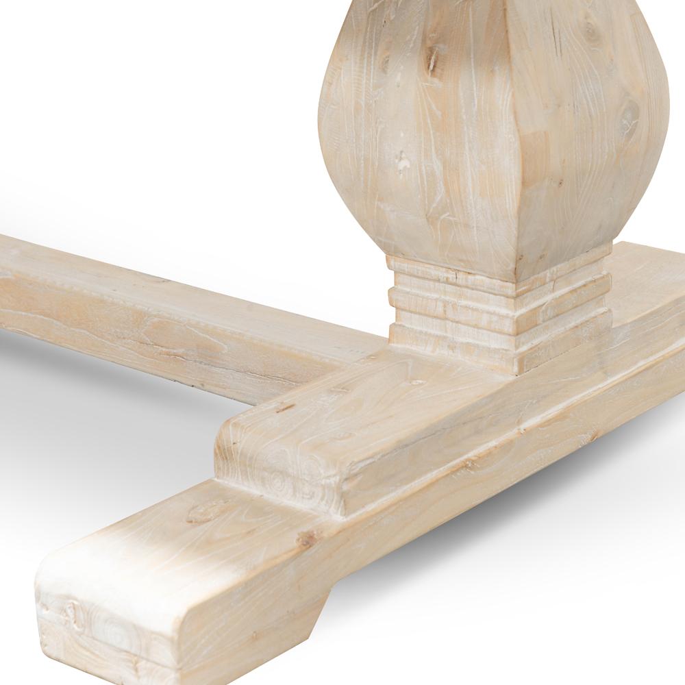 Titan Reclaimed 2.4m ELM Wood Dining Table - Rustic White Washed