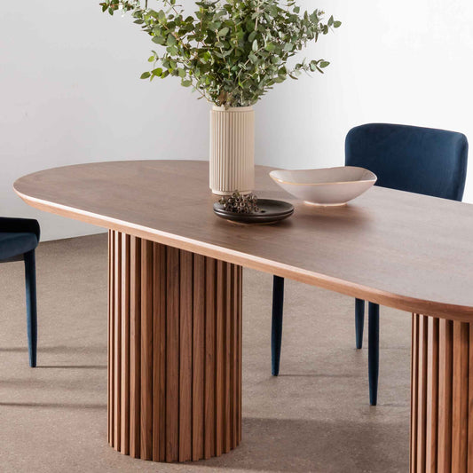 Veli 2.5m Wooden Dining Table - Walnut