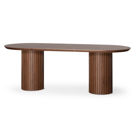 2.5m Wooden Dining Table - Walnut