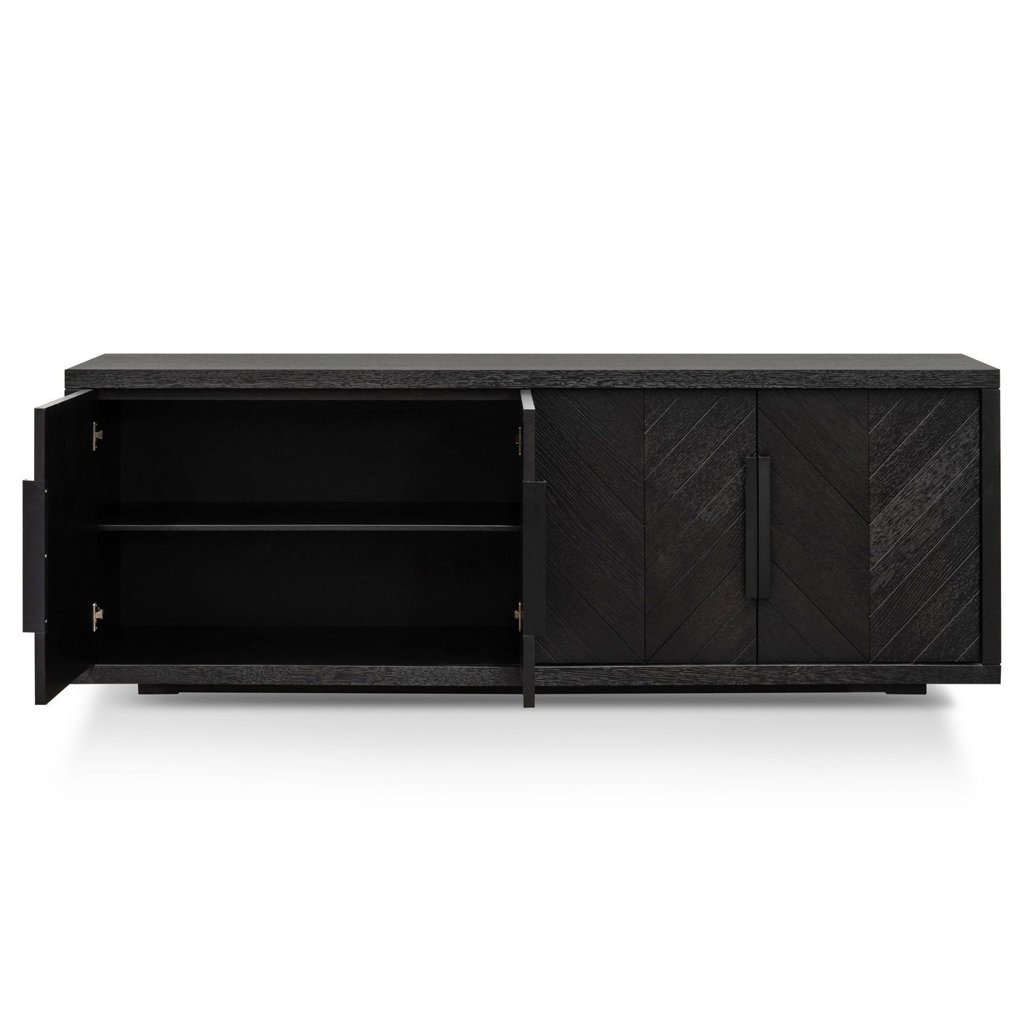 Miriam 2m Oak Buffet Unit - Textured Espresso Black
