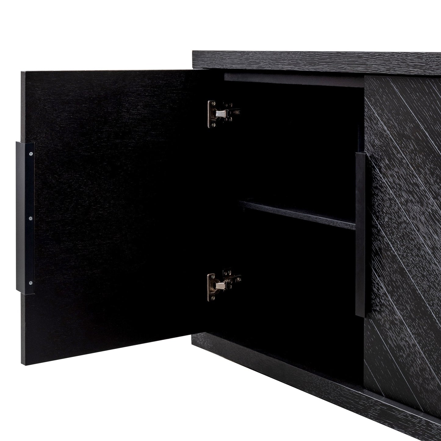 Miriam 2m Oak Buffet Unit - Textured Espresso Black
