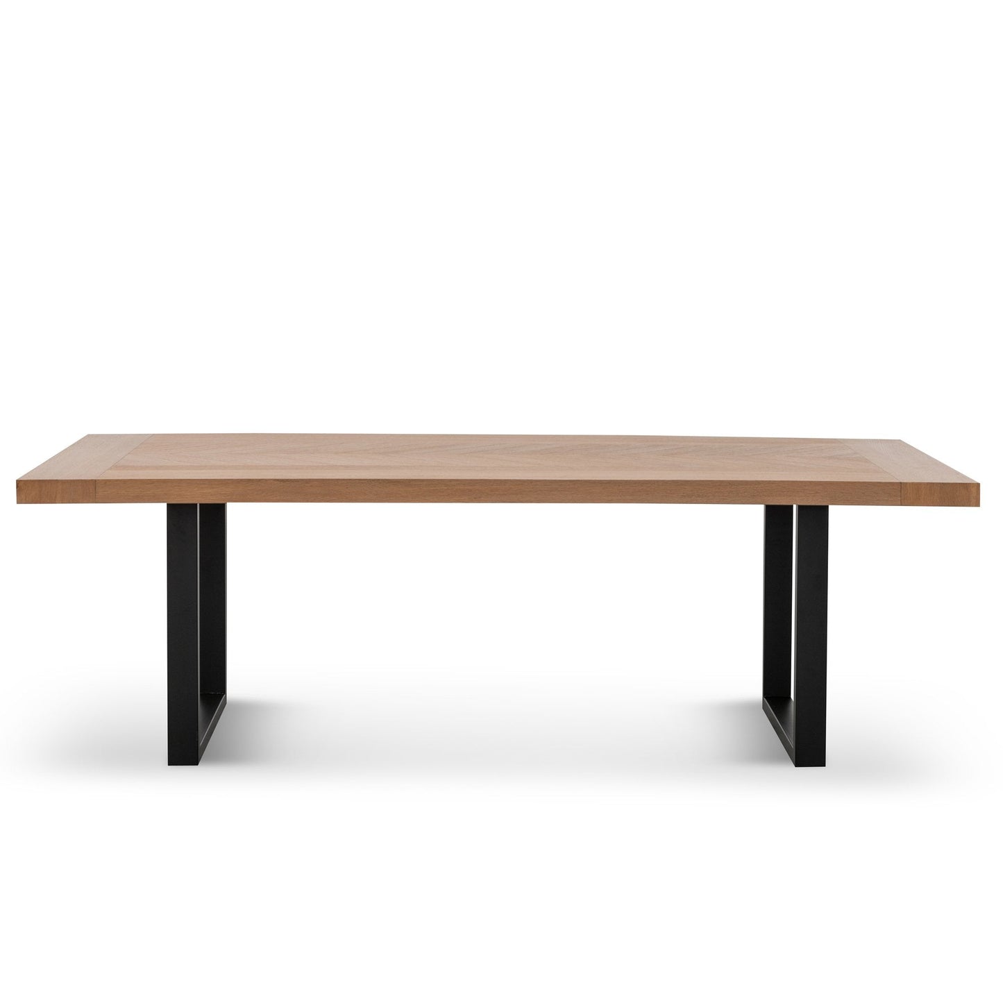 Miriam 2.4m Wooden Dining Table - Dusty Oak with Matte Black Base