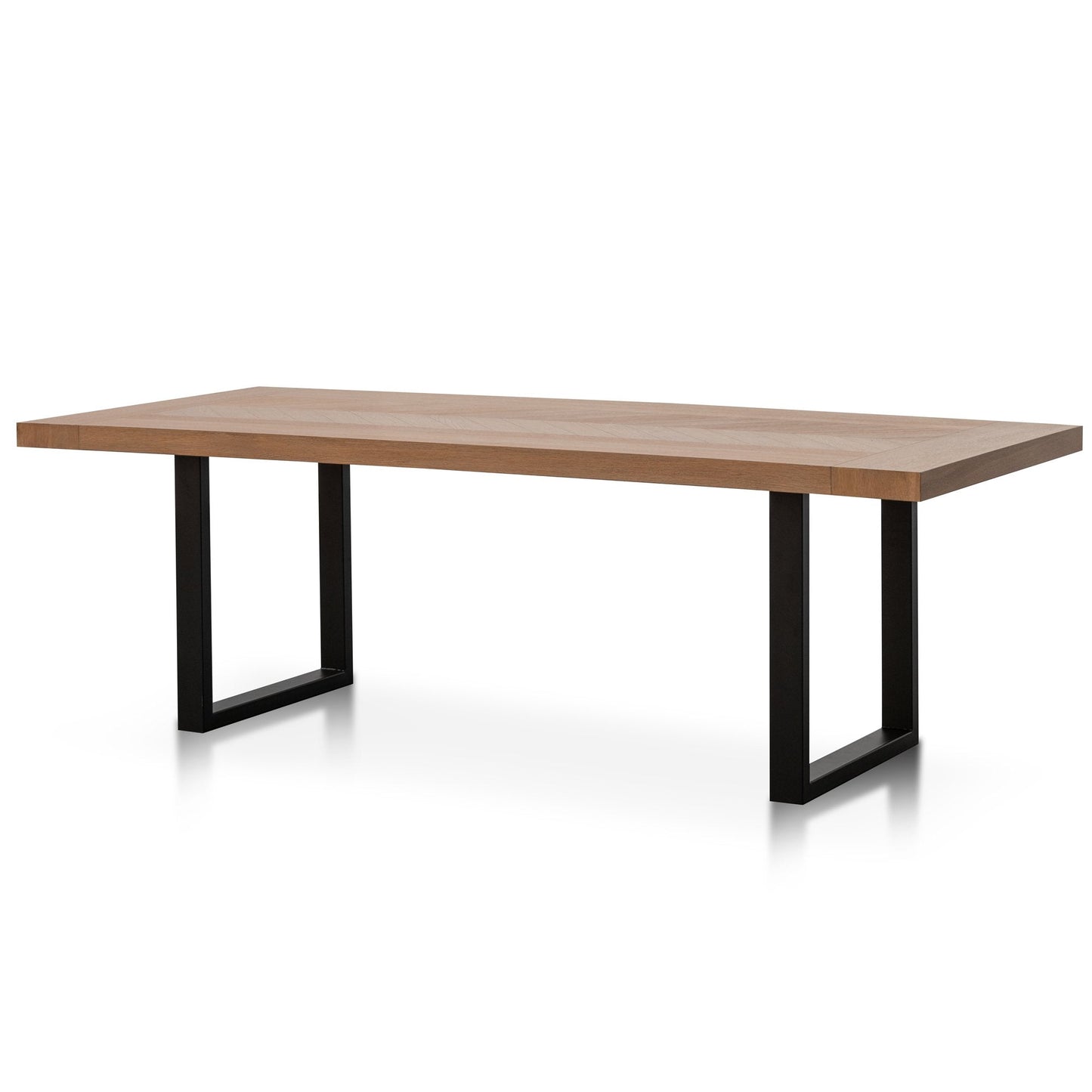 Miriam 2.4m Wooden Dining Table - Dusty Oak with Matte Black Base