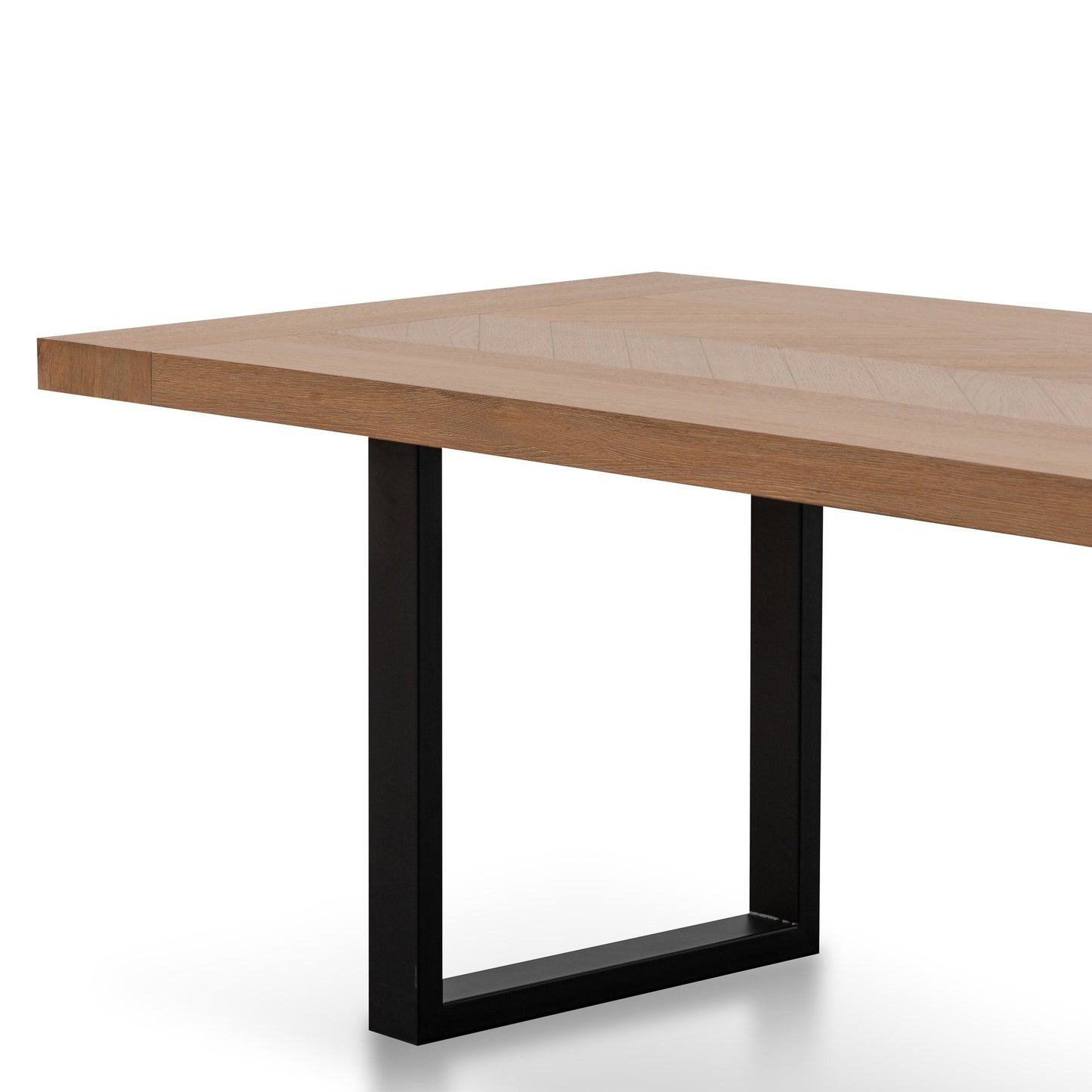 Miriam 2.4m Wooden Dining Table - Dusty Oak with Matte Black Base