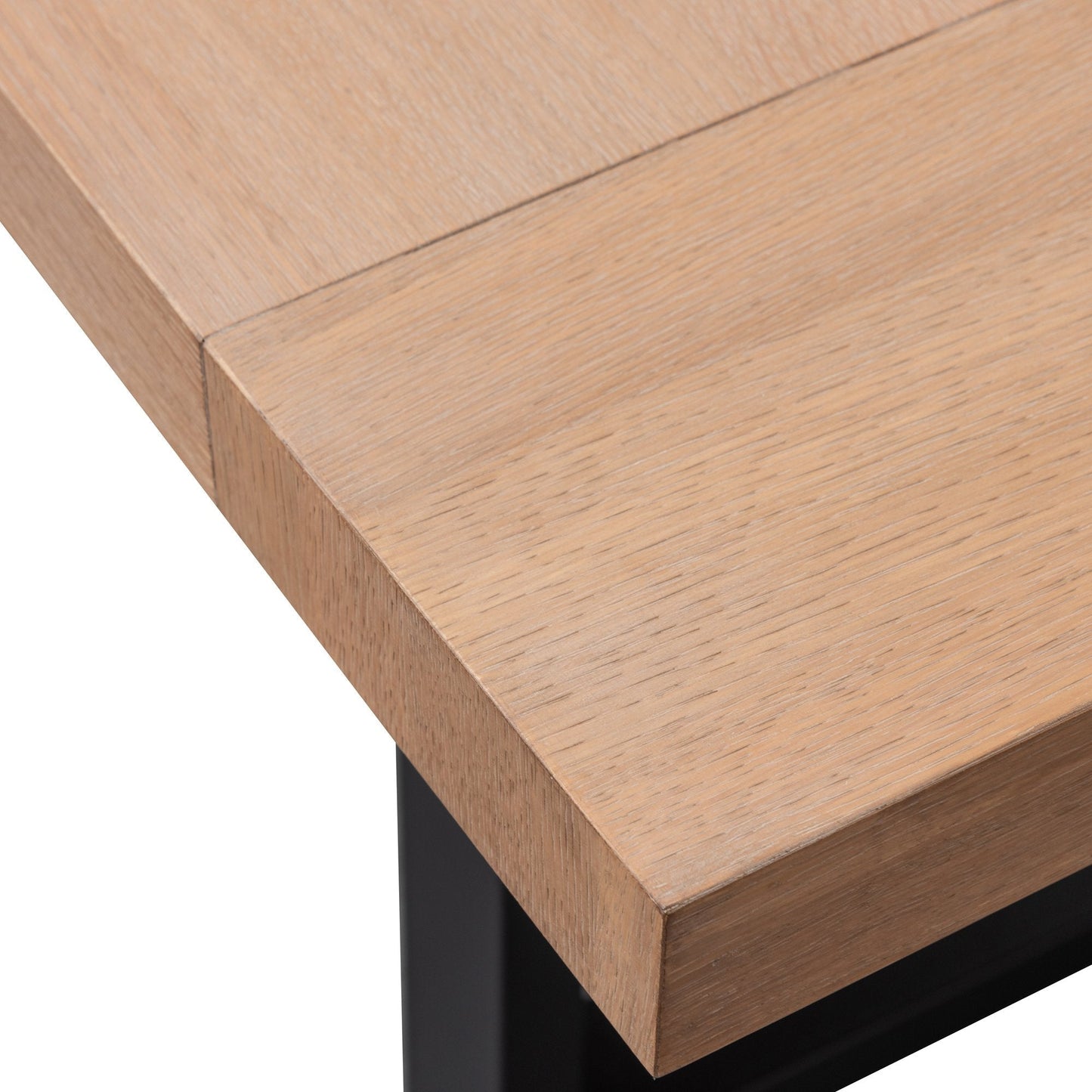 Miriam 2.4m Wooden Dining Table - Dusty Oak with Matte Black Base