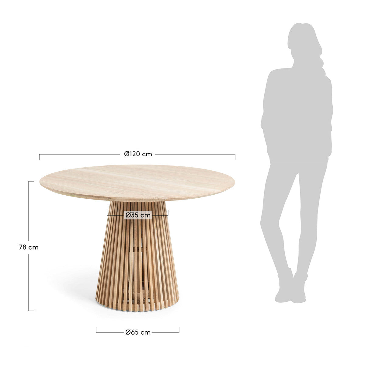 Irune Solid Timber Round Dining Table - Natural