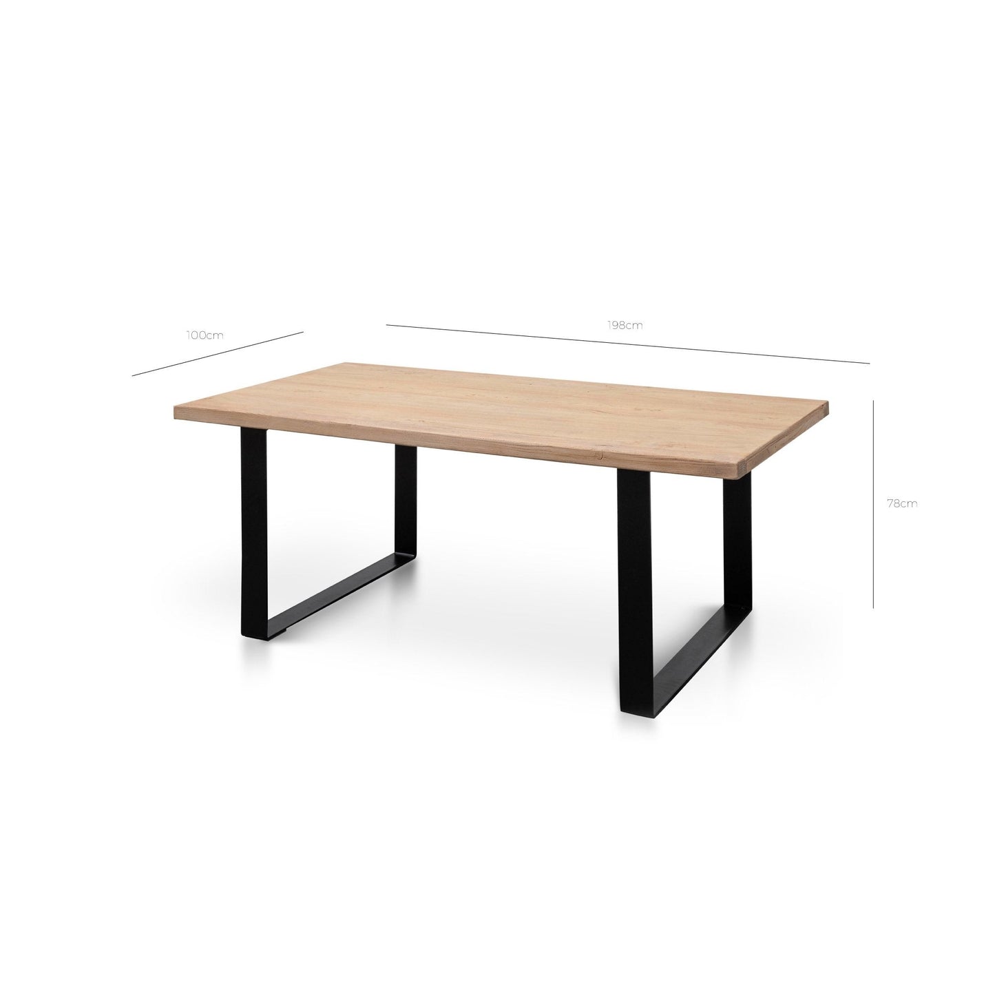1.98m Dining Table - Rustic Natural
