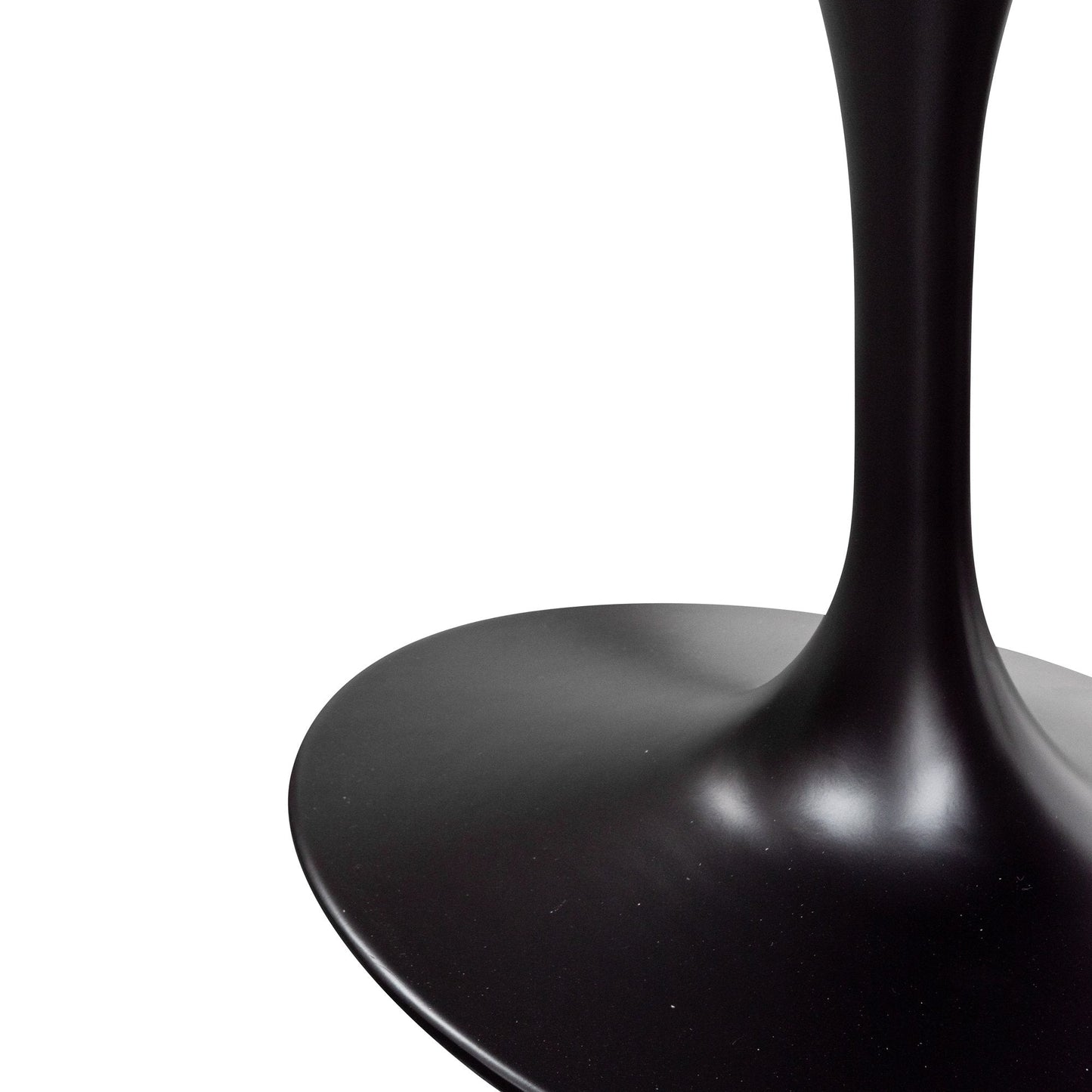 Tulip 2m White Marble Oval Dining Table - Black Base