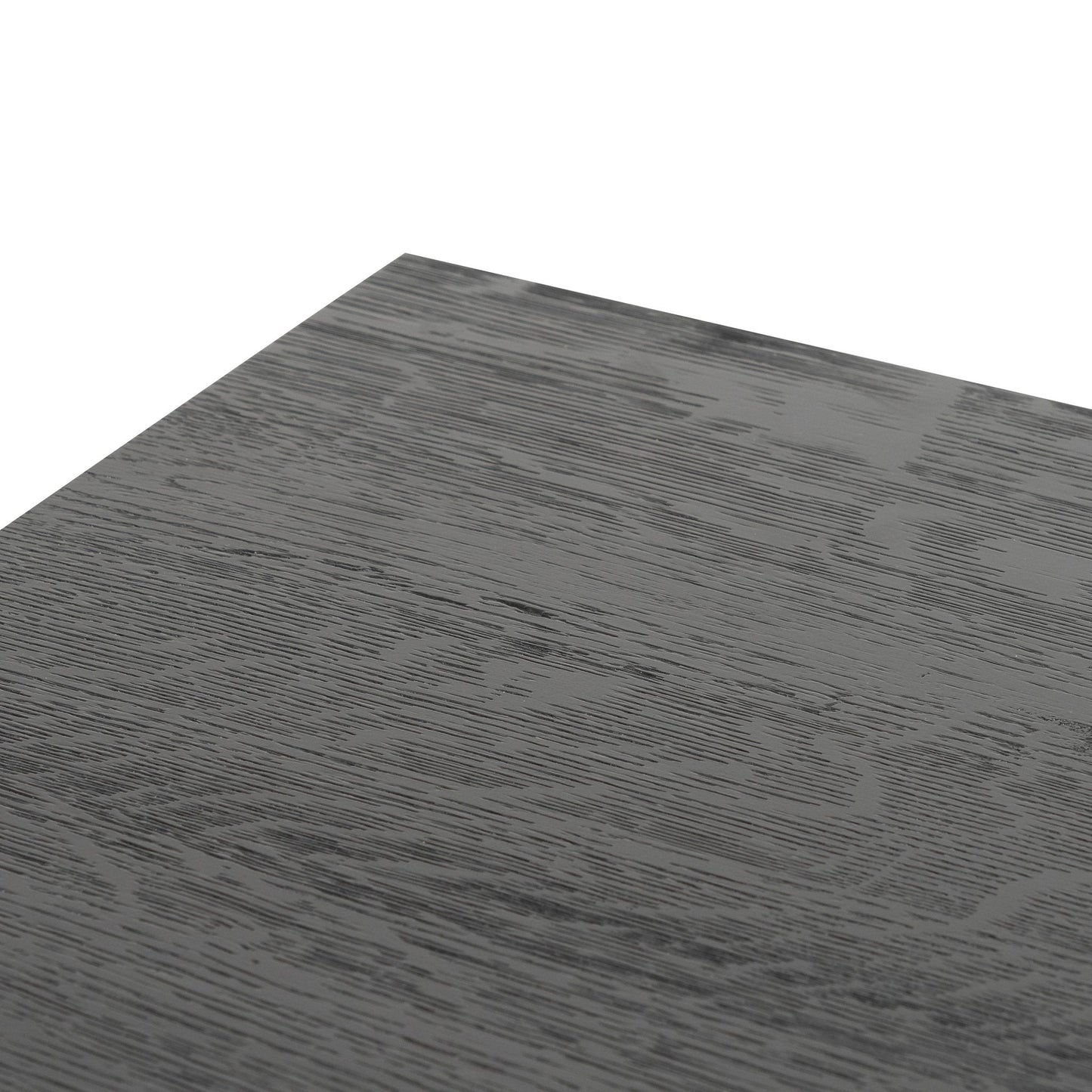 Hudson 2.2m Straight Top Dining table - Black Rustic Oak - Metal Legs - Last One