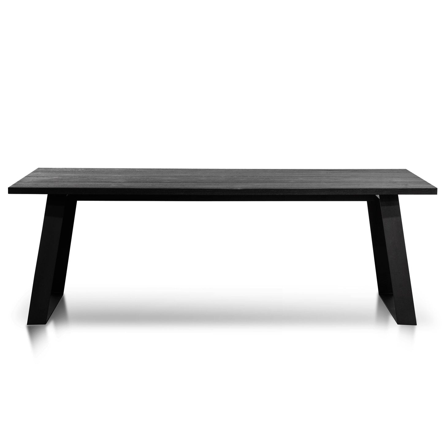 Hudson 2.2m Straight Top Dining table - Black Rustic Oak - Metal Legs - Last One