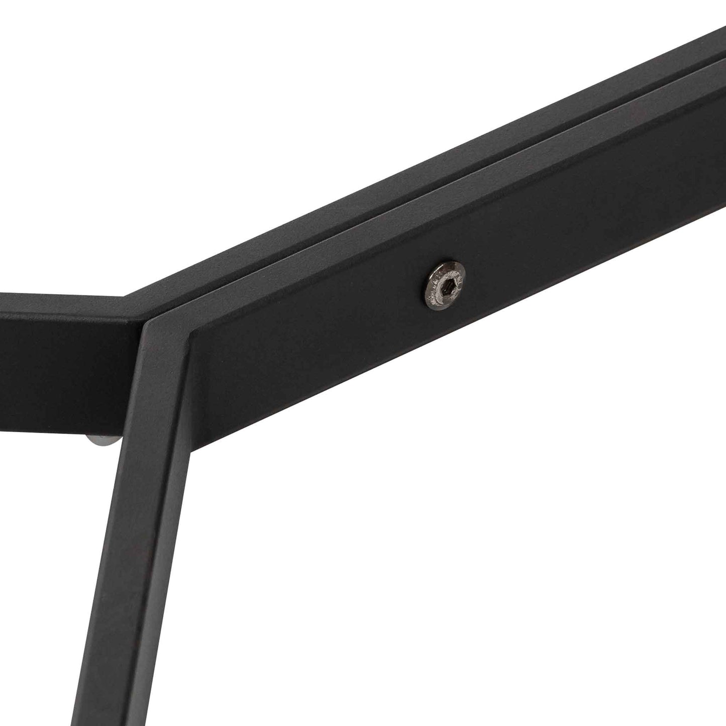 1.9m Grey Glass Dining Table - Black Base