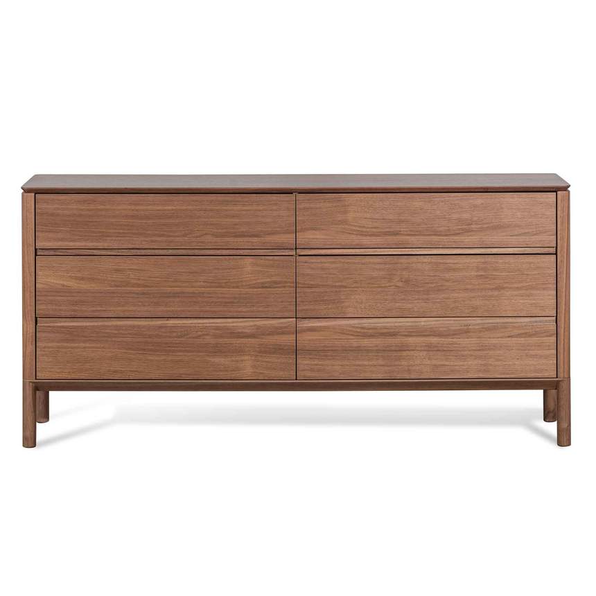 6 Drawers Wooden Chest - Walnut