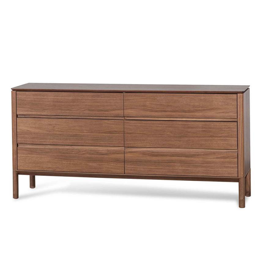 6 Drawers Wooden Chest - Walnut