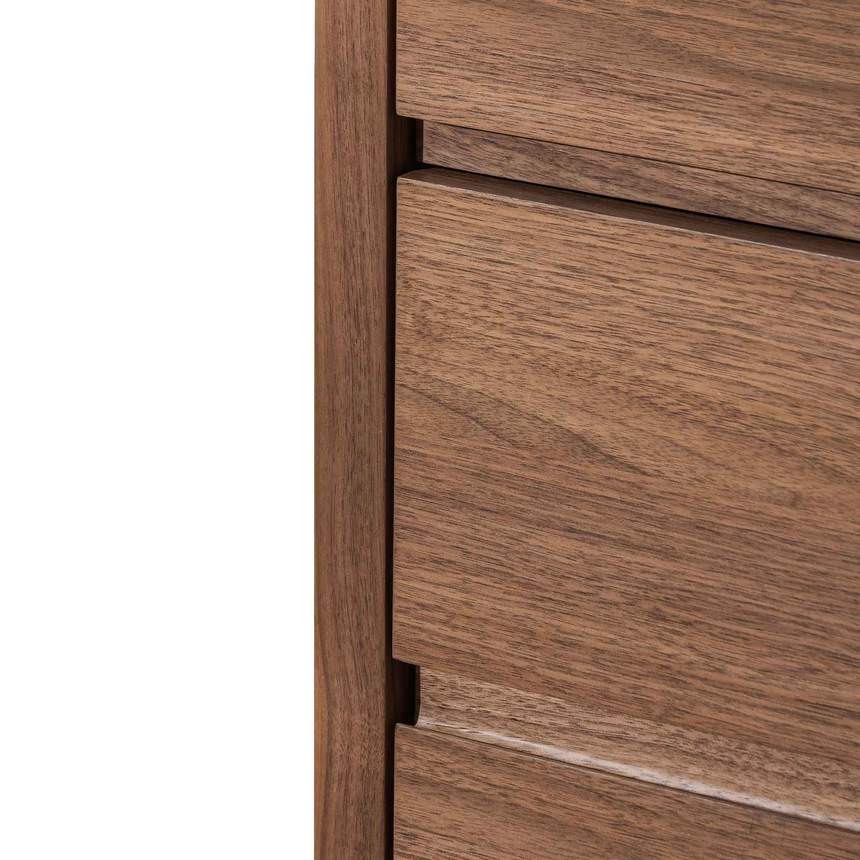 6 Drawers Wooden Chest - Walnut