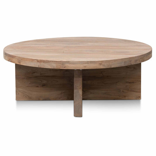 CDT6563 100cm Round Coffee Table - Natural-Thick Base
