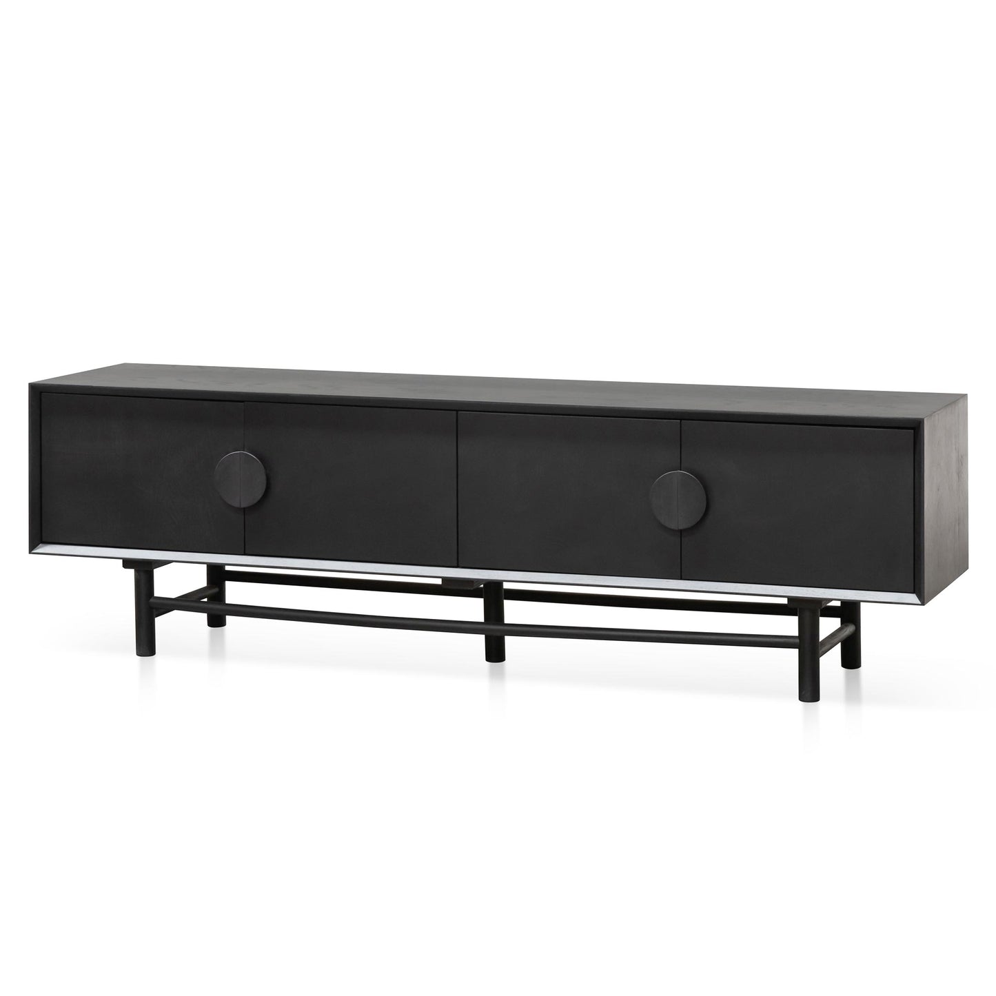 1.8m Wooden TV Entertainment Unit - Black