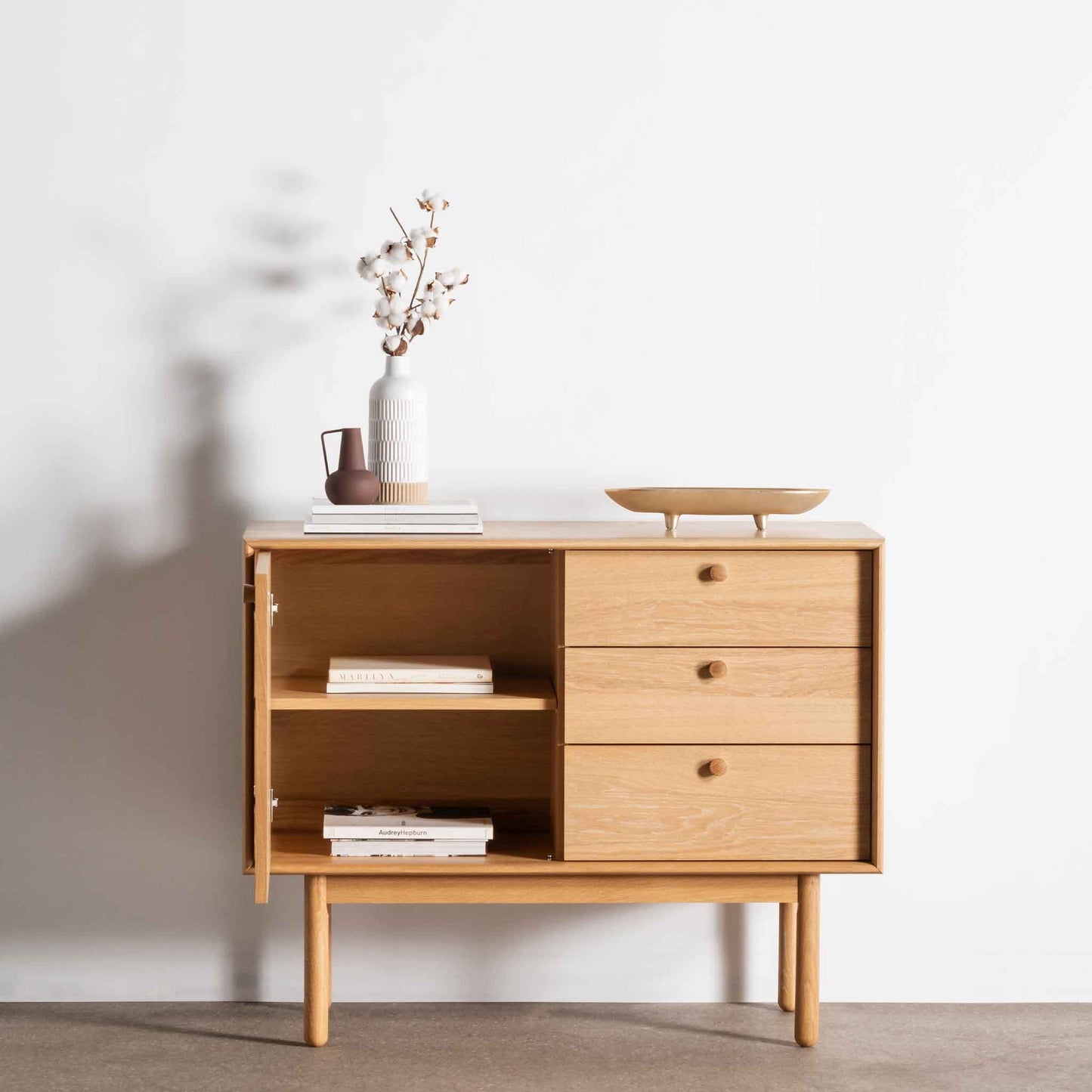Narrow Wooden Sideboard and Buffet - Natural