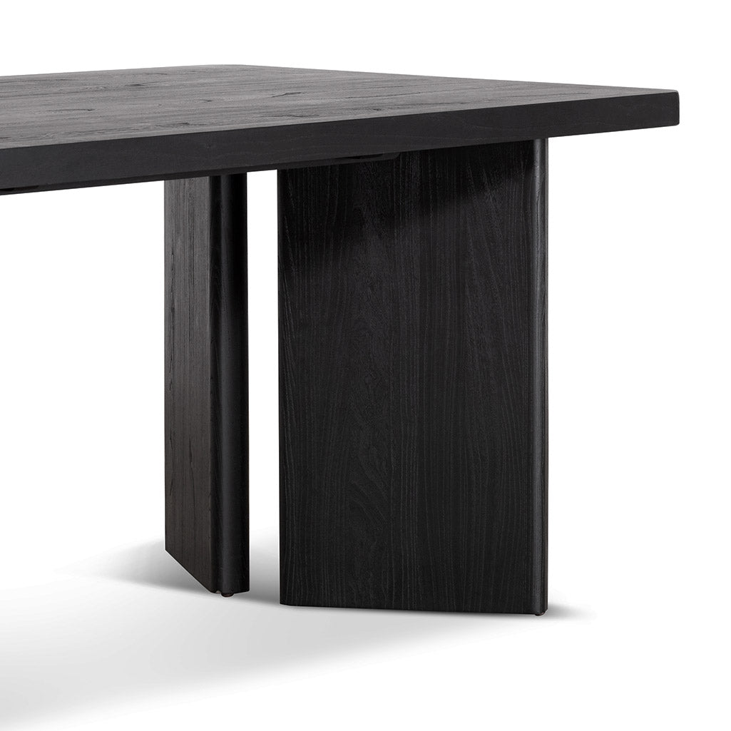 Johanne 2.4m Elm Dining Table - Full Black