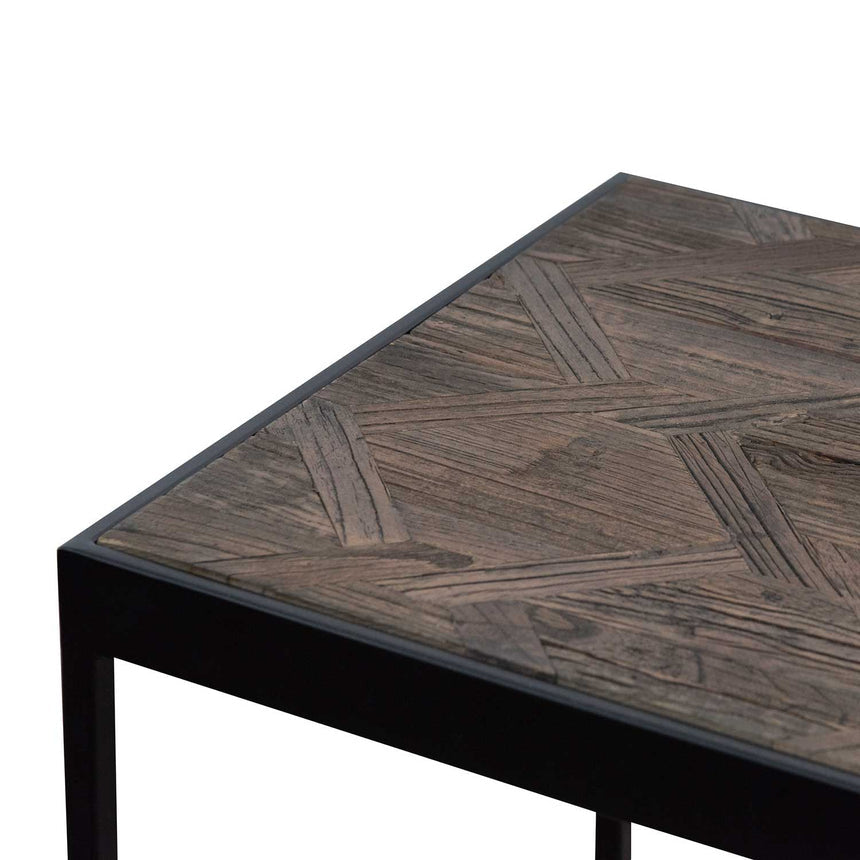 140cm Console Table in Dark Natural - Black Frame