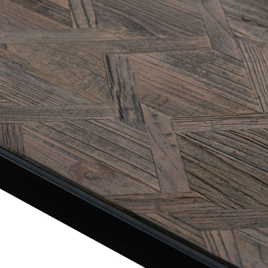 140cm Console Table in Dark Natural - Black Frame