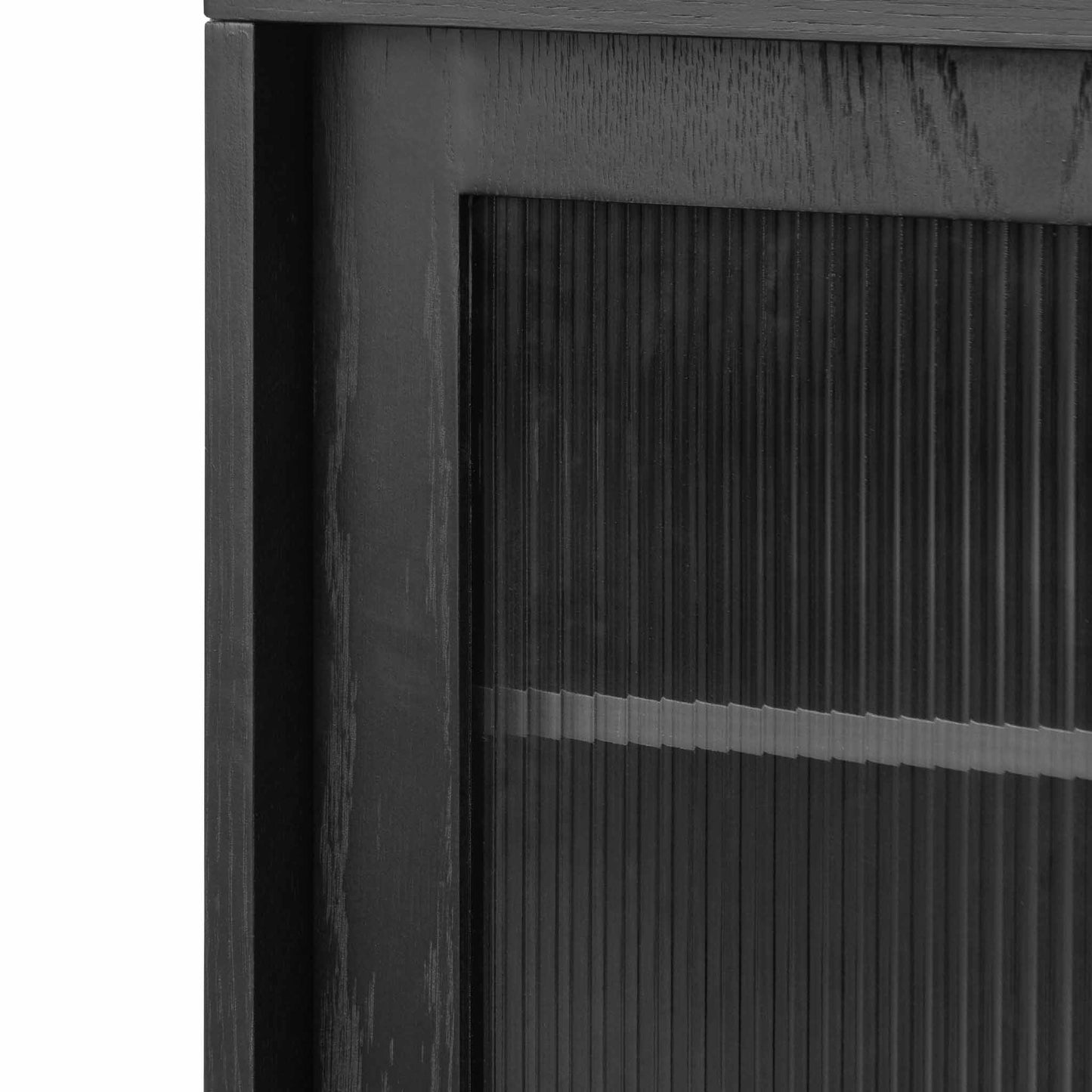 Maynard Black Bar Cabinet - Flute Glass Doors