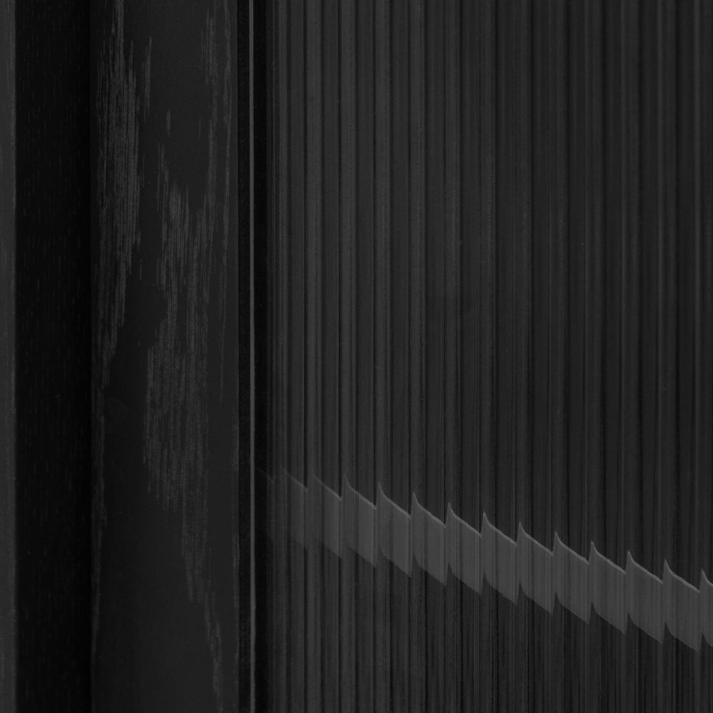 CDT6908-KD Black Bar Cabinet - Flute Glass Doors