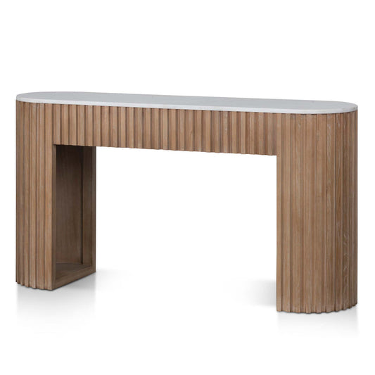1.6m White Marble Console Table - Natural